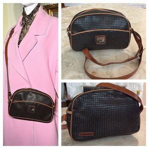 Ted Lapidus Rare Vintage Monogram Leather Shoulder Bag